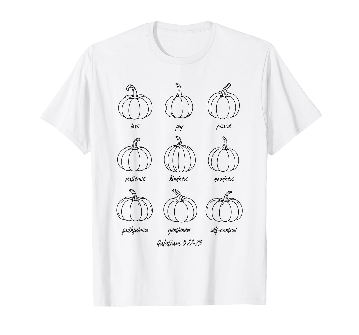 Christian Pumpkin Galatians 5:22-23 Fruits of The Spirit T-Shirt