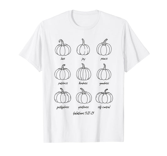 Christian Pumpkin Galatians 5:22-23 Fruits of The Spirit T-Shirt
