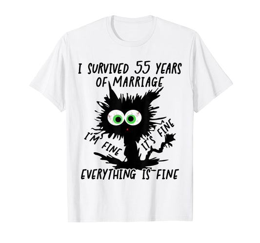 Emerald Wedding I Survived 55 Years Of Marriage T-Shirt