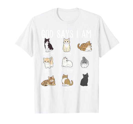 God Say Am Cat Christian Easter Teen Girl Toddler Mom Sister T-Shirt