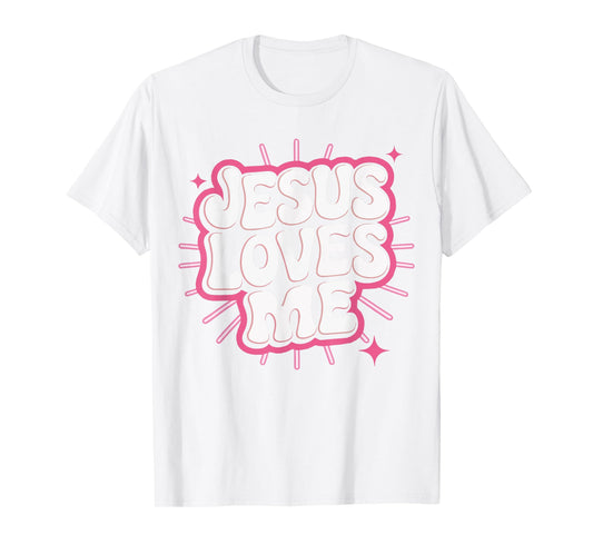 Toddler Jesus Loves Me Pink Christian Girl God Sister Baby T-Shirt