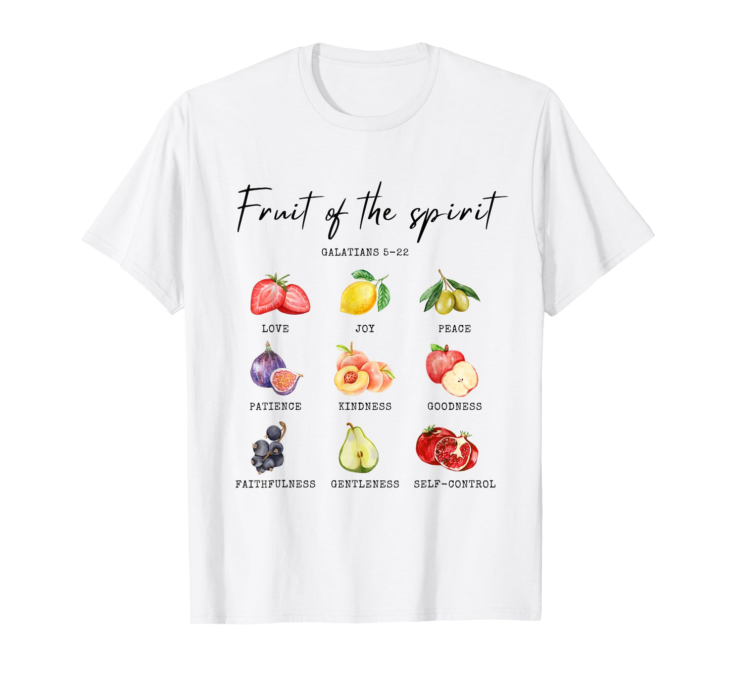 Fruit of the Spirit Galatians 5:22 Christian Children Women T-Shirt
