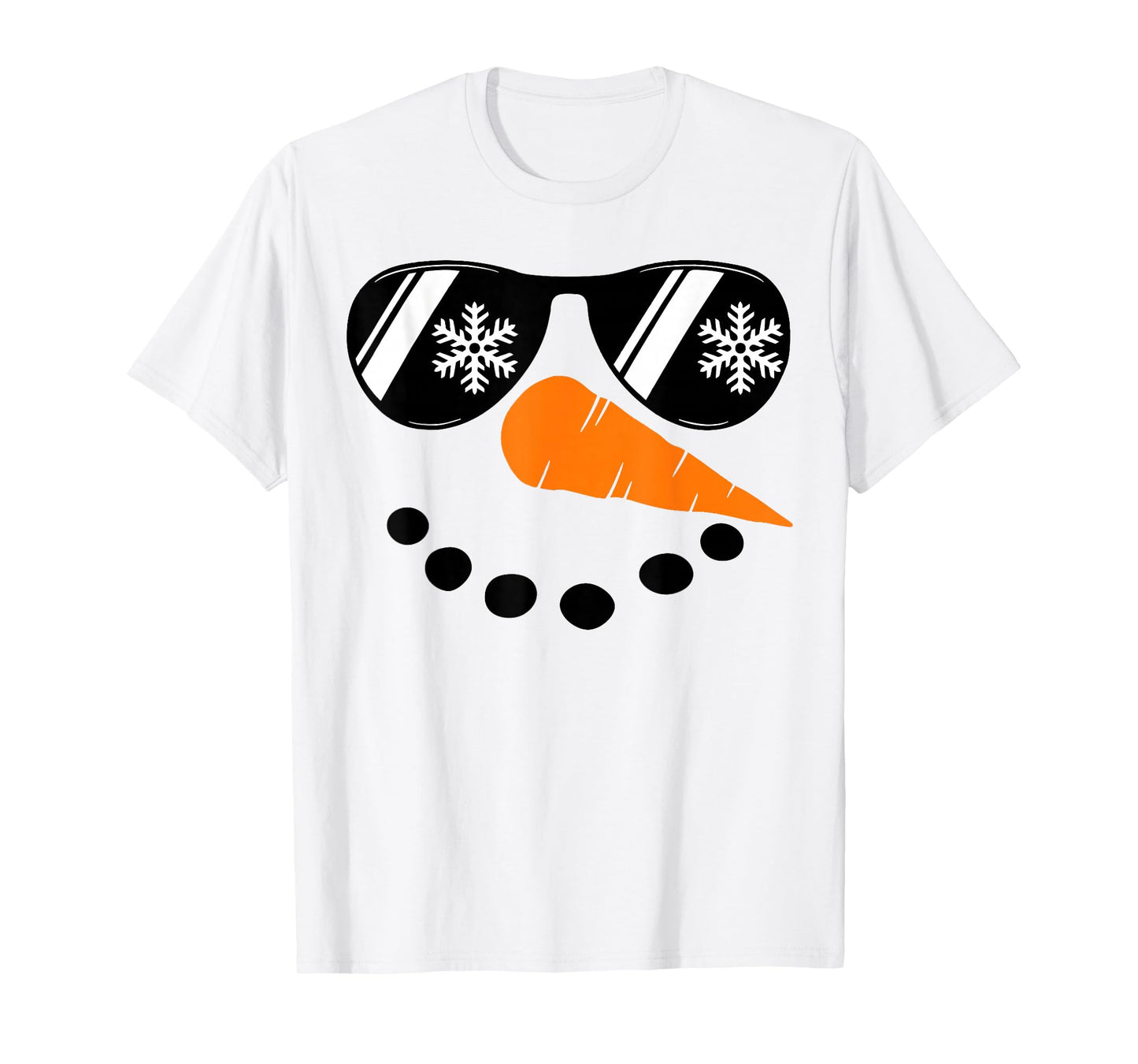Snowman Face Family Christmas Matching Costume Men Women Kid T-Shirt