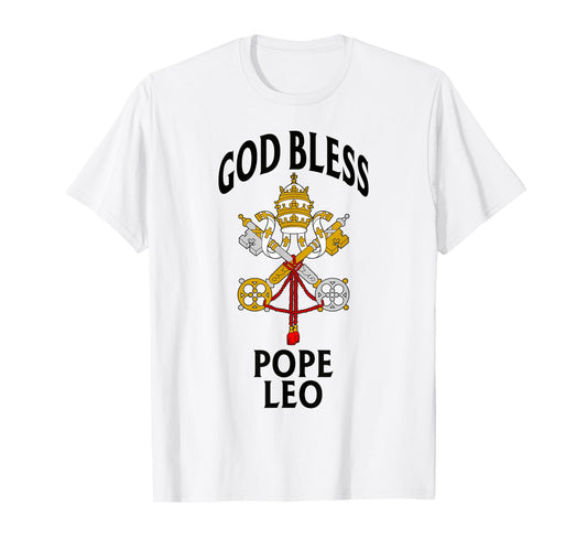 God Bless Pope Leo Vatican Crest Catholic Prayer Blessing T-Shirt