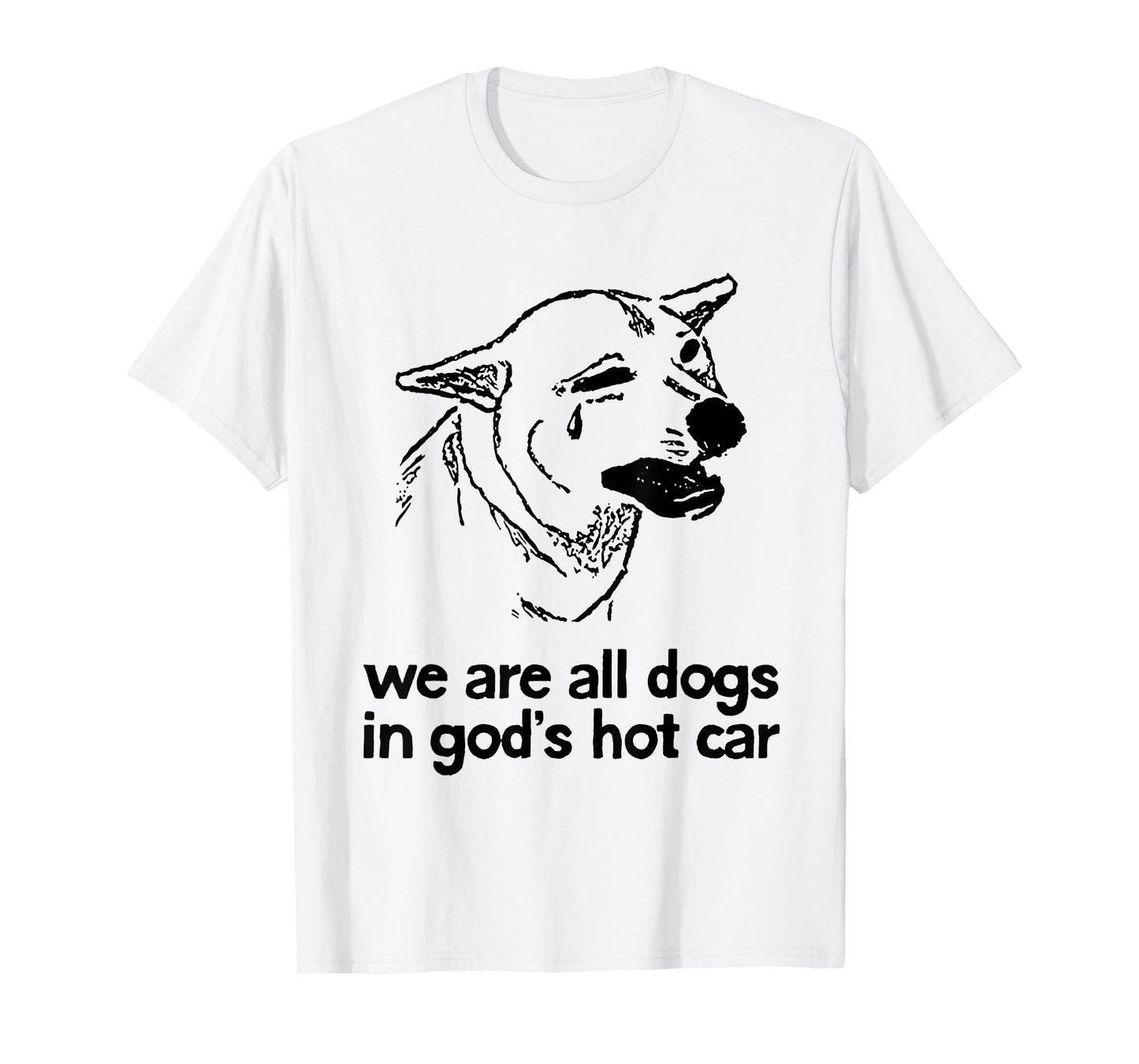 We are All Dogs in God's Hot Car Funny Dog Meme T-Shirt