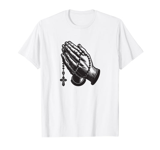 Praying Hands with Rosary T-Shirt