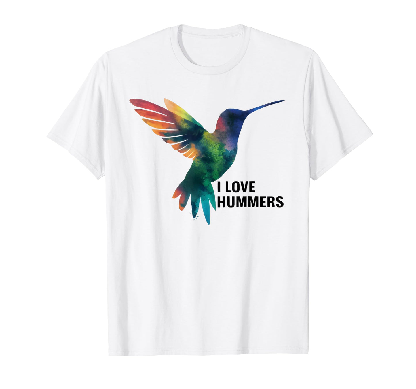 I Love Hummers bird Watercolor Stylized Colibri T-Shirt