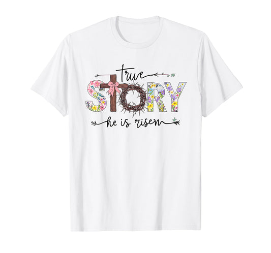 Trendy He Is Risen Christian Ladies Cute Popular Easter T-Shirt