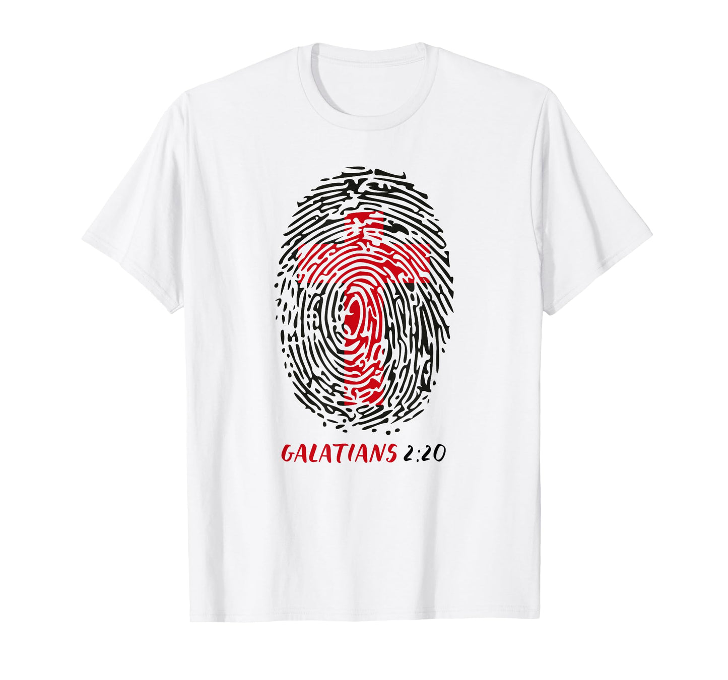 Galatians 2:20 - My Identity in Christ Cross in Thumbprint T-Shirt