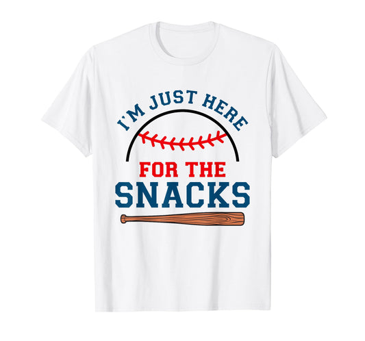 I'm Just Here For The Snacks Funny Baseball Season Softball T-Shirt