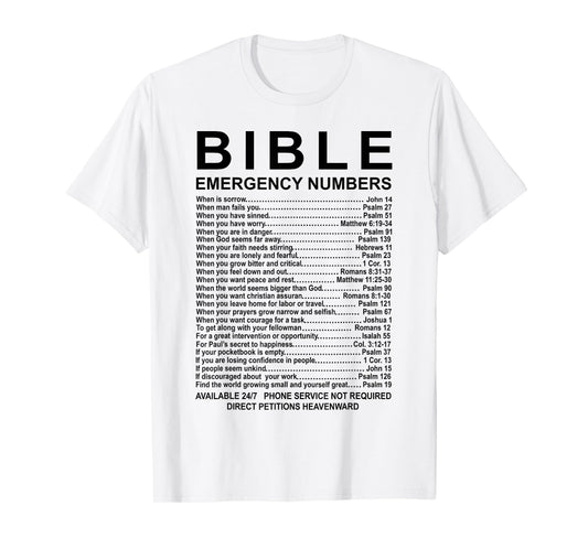 Bible Emergency Numbers T-Shirt