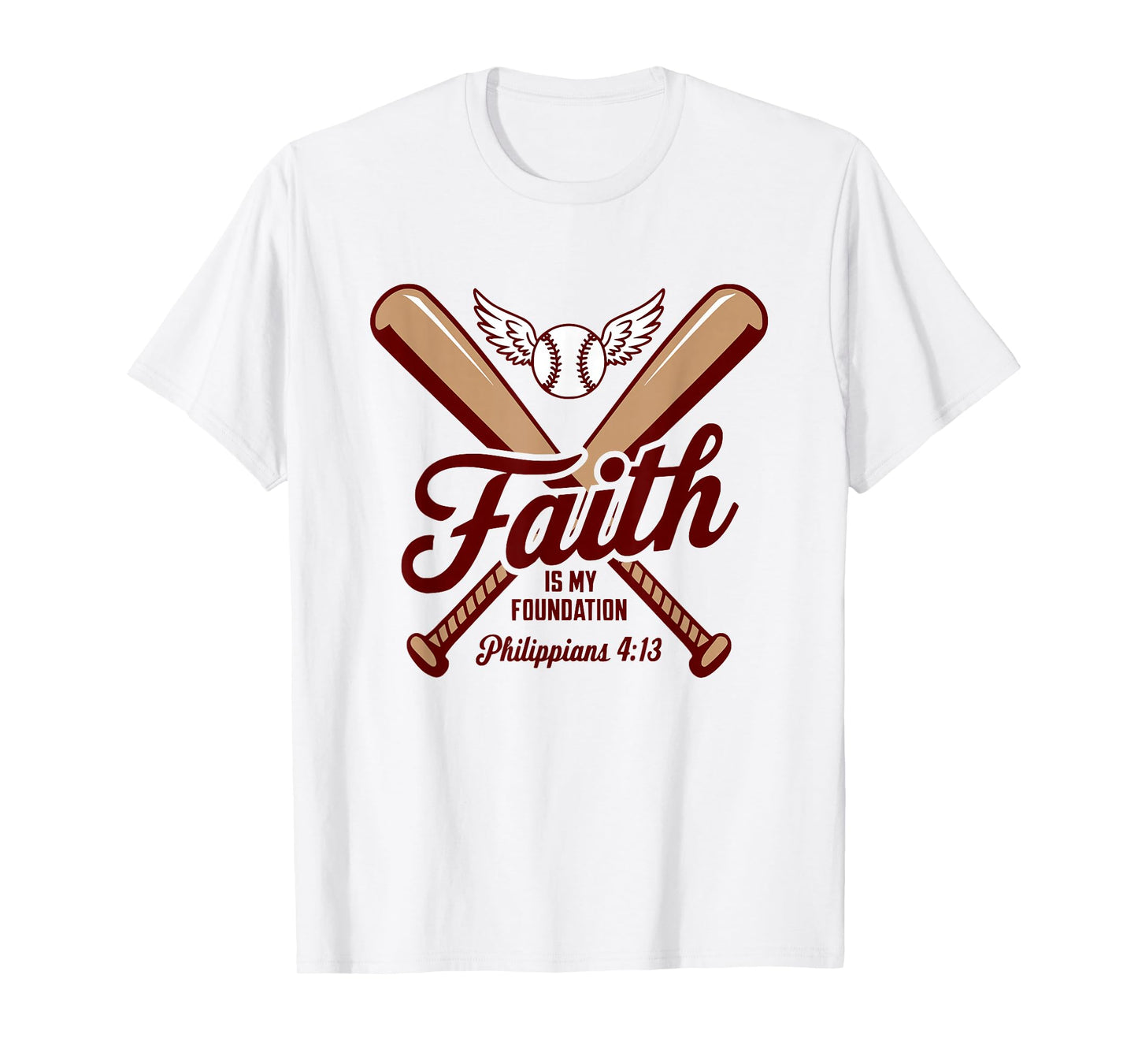 Christian Baseball Player Sports Bible Verse Design T-Shirt