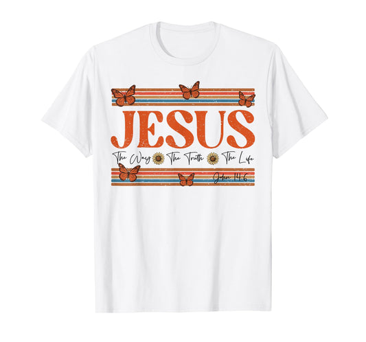 Jesus The Way The Truth The Life Christian Cross God Faith T-Shirt