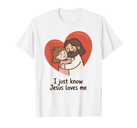 Jesus Hug with Child Heart Cute Christian Message T-Shirt