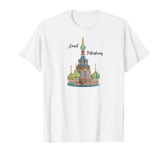 St. Petersburg, Russia, Church of the Resurrection, drawing T-Shirt