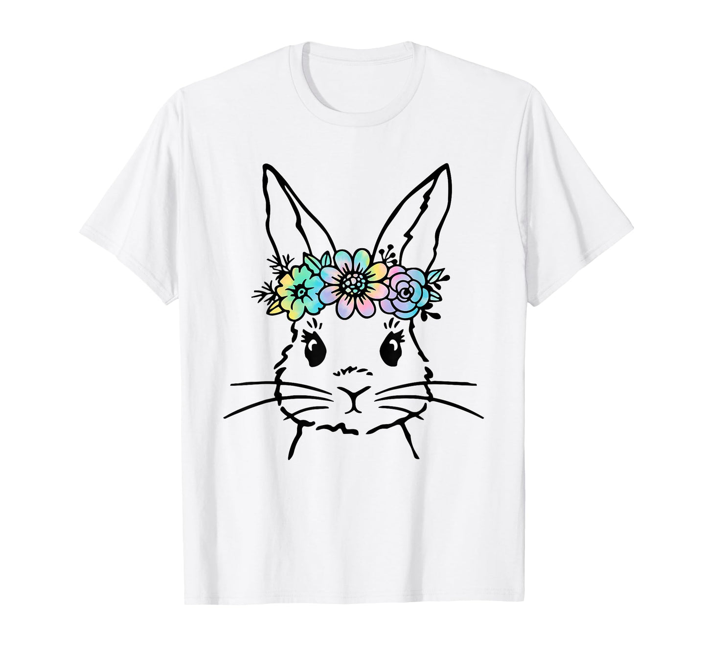 Cute Bunny Face Tie Dye Rabbit Easter Day Women Girls Kids T-Shirt