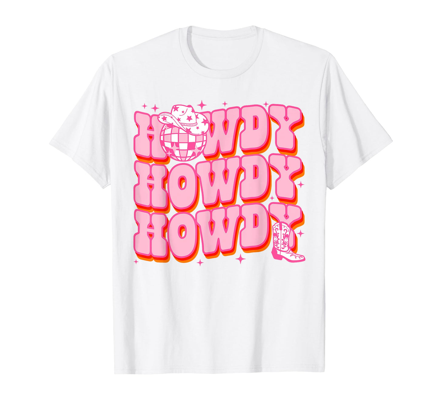 Howdy Southern Western Girl Country Rodeo Pink Cowgirl Women T-Shirt