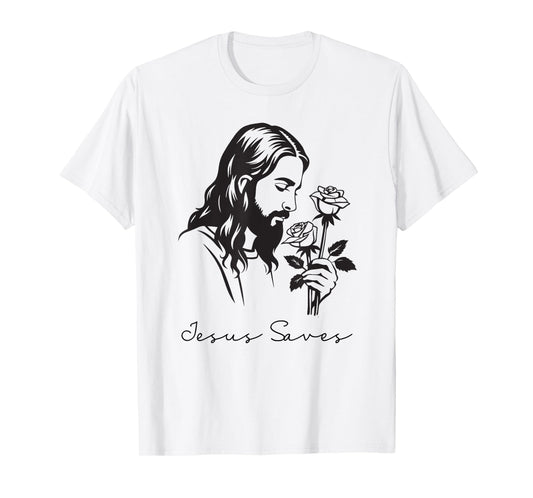 Jesus Saves Jesus Christian Cross God Faith Bible Religious T-Shirt
