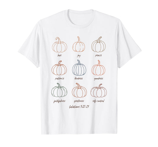 Christian Pumpkin Galatians 5:22-23 Fruits of The Spirit T-Shirt