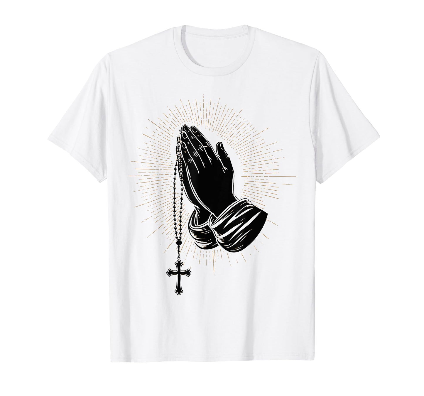 Rosary Praying Hands Faith Religious Christian Catholic T-Shirt