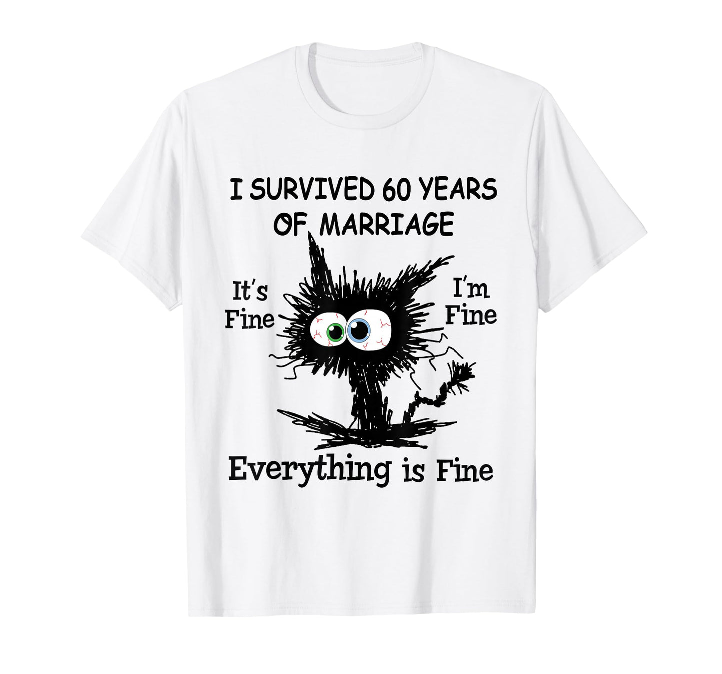 I Survived 60 Years Of Marriage Diamond Wedding Anniversary T-Shirt