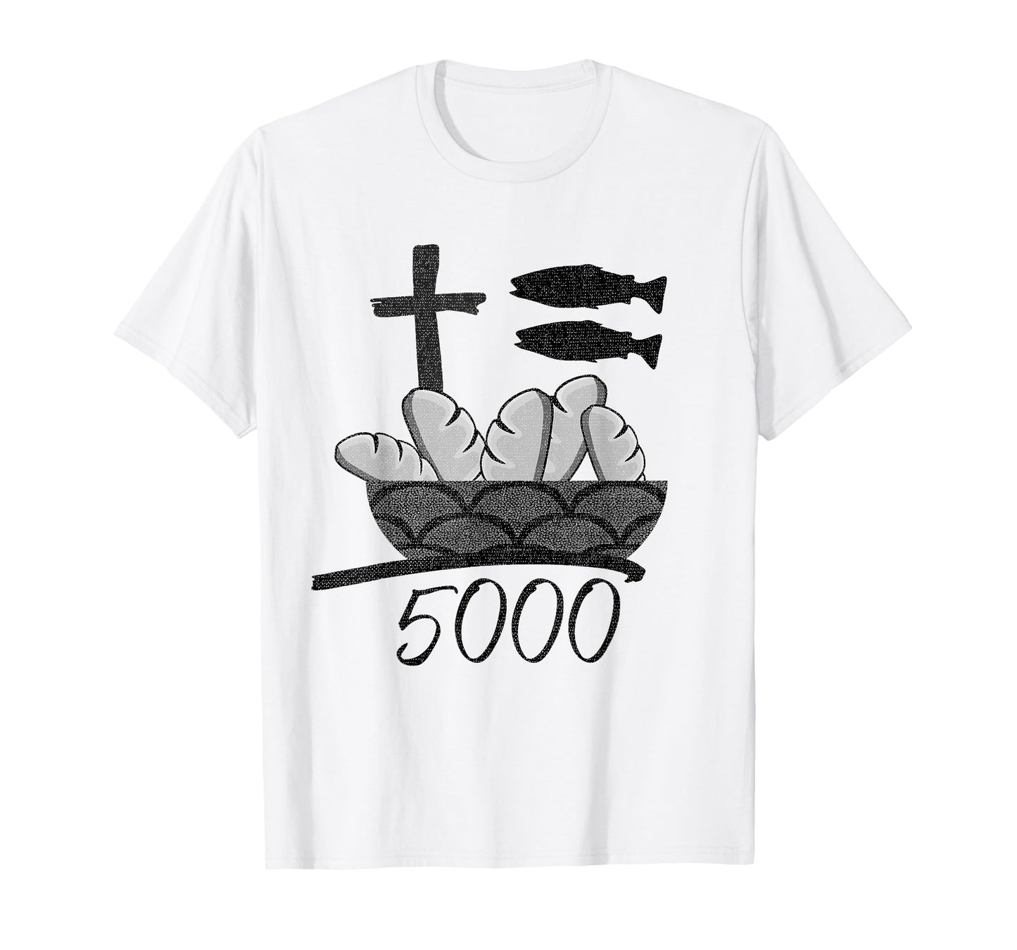 2 Fishes 5 Breads Bible Verses Religious Christian T-Shirt