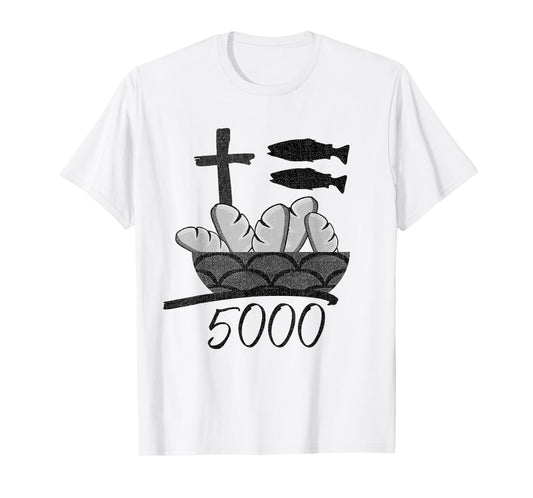2 Fishes 5 Breads Bible Verses Religious Christian T-Shirt
