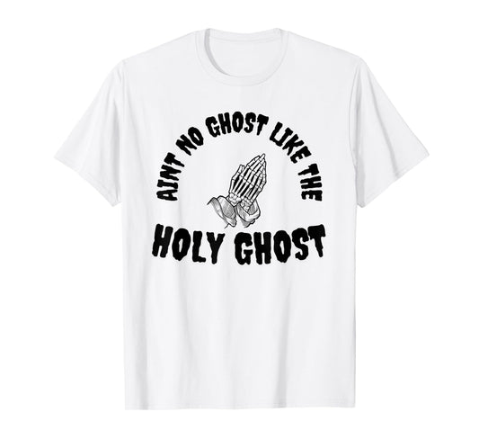 Holy Ghost Skeleton Prayer Hands Christian Faith Art T-Shirt