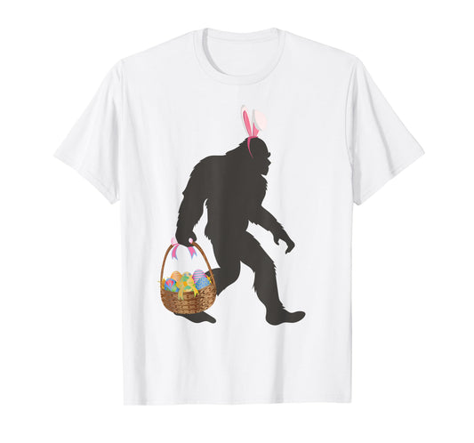 Funny Bigfoot Easter Grey T-Shirt - Classic Fit, Round Neck, Short Sleeve