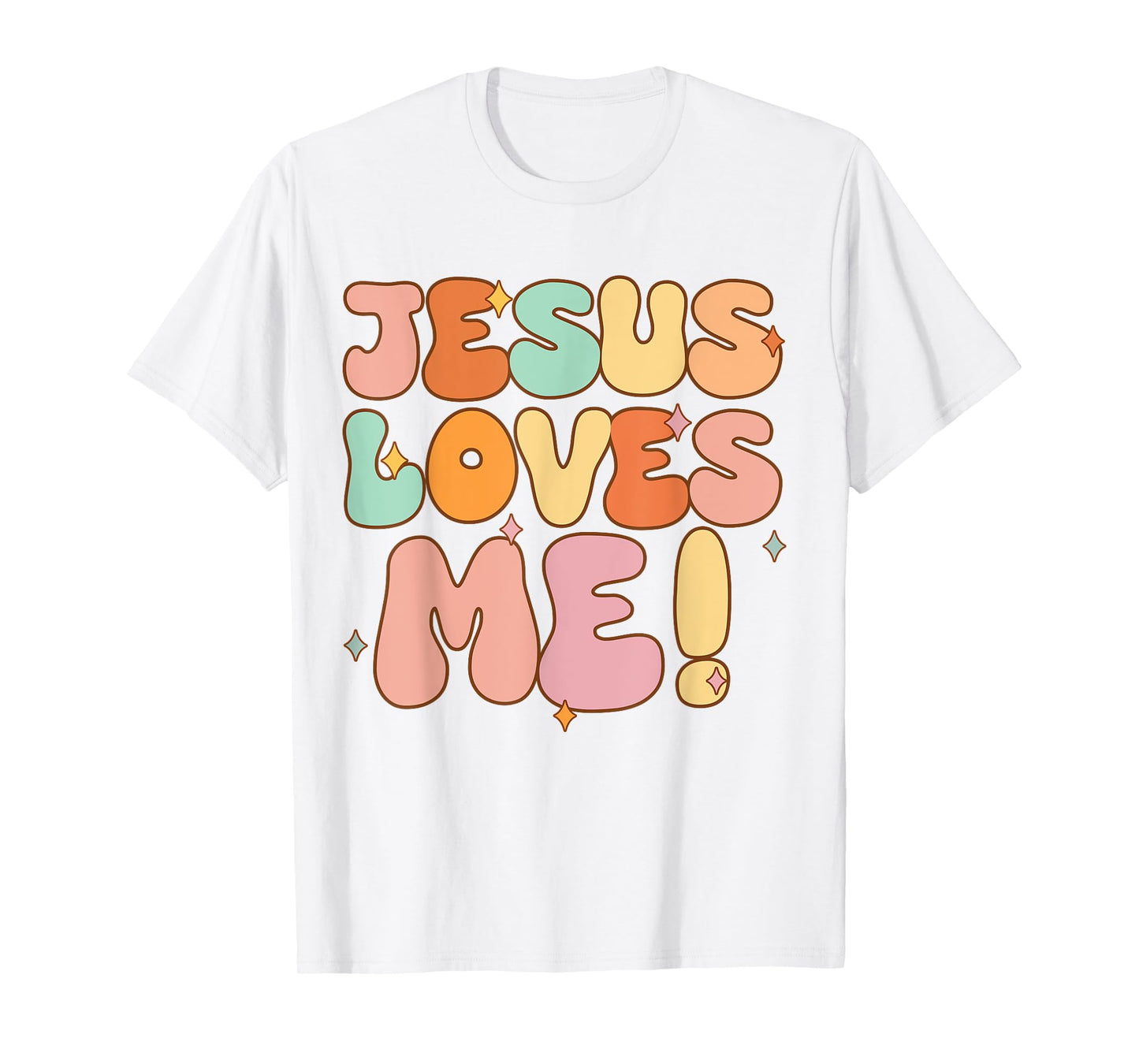 Boys Jesus Loves Me-Shirt Groovy Toddler Girl Kid Christian T-Shirt