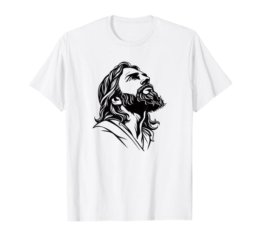 Illustration of Jesus Christ Funny Face of Jesus Tee T-Shirt