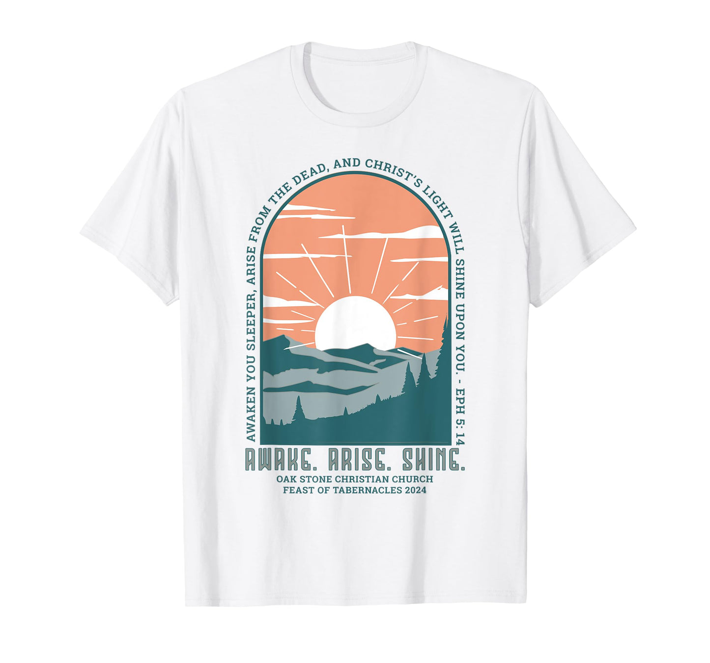 Oak Stone Feast of Tabernacles Awake Arise Shine Window T-Shirt