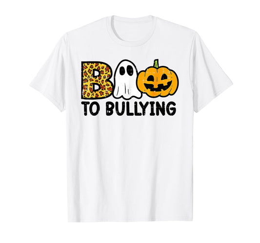 Boo to Bullying Halloween Ghost Anti Bully Unity Day Orange T-Shirt