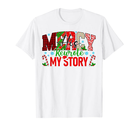 His Mercy Rewrote My Story Christian Jesus Bible Christmas T-Shirt