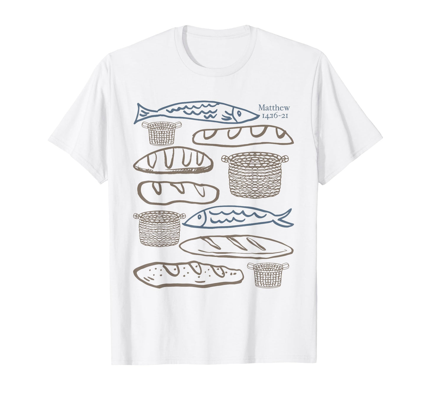 Vintage Five Loaves Two Fish Matthew Christian Bible Verse T-Shirt