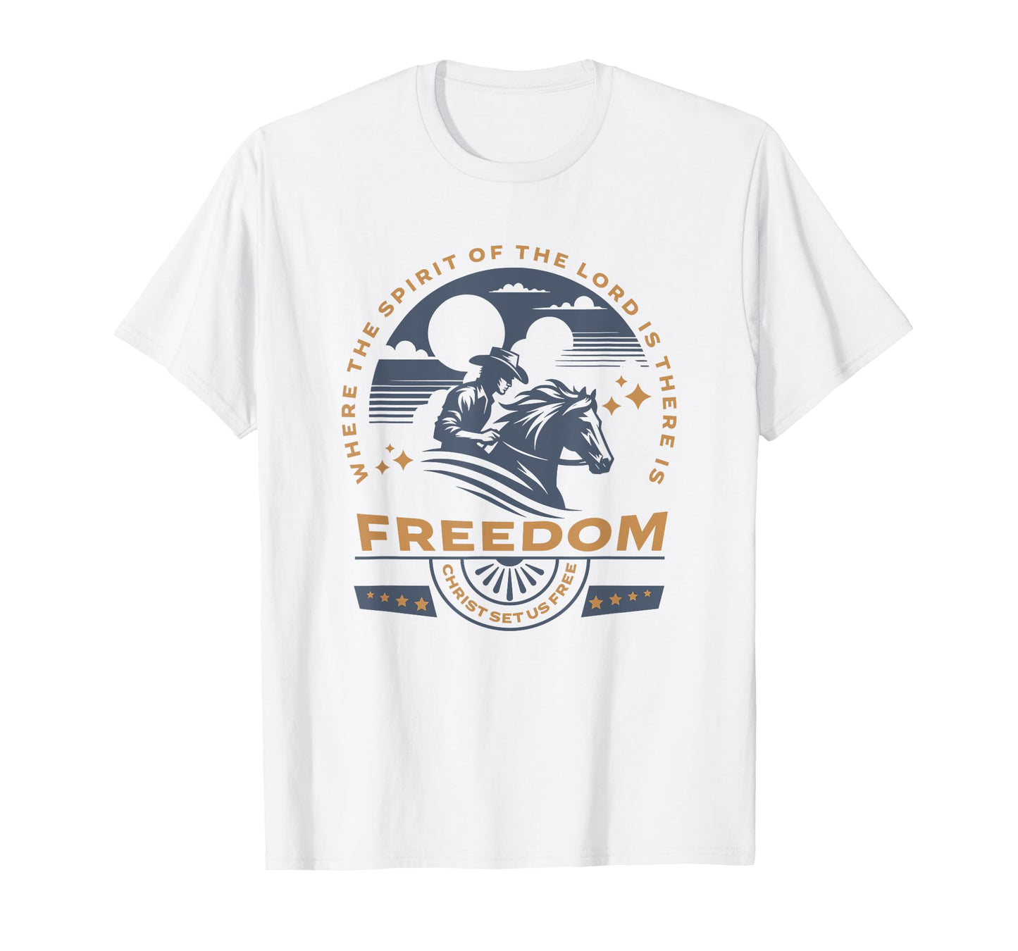 Cowboy Bible Scripture Verse Western Jesus For Mens Faith T-Shirt