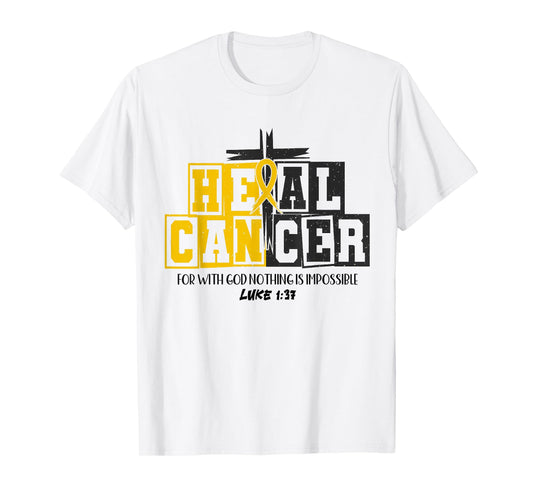 Heal Cancer Childhood Cancer Awareness God Christian Kids T-Shirt
