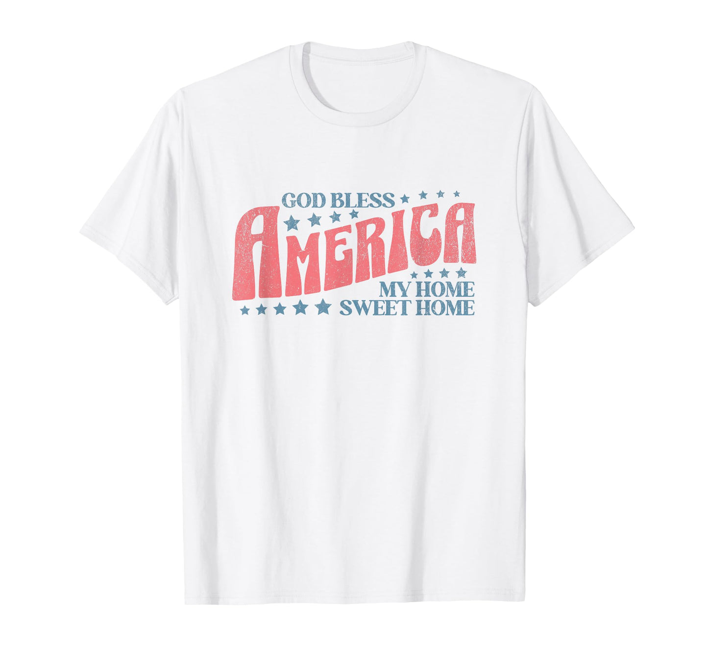 God Bless America Patriotic American Cute Womens 4th of July T-Shirt