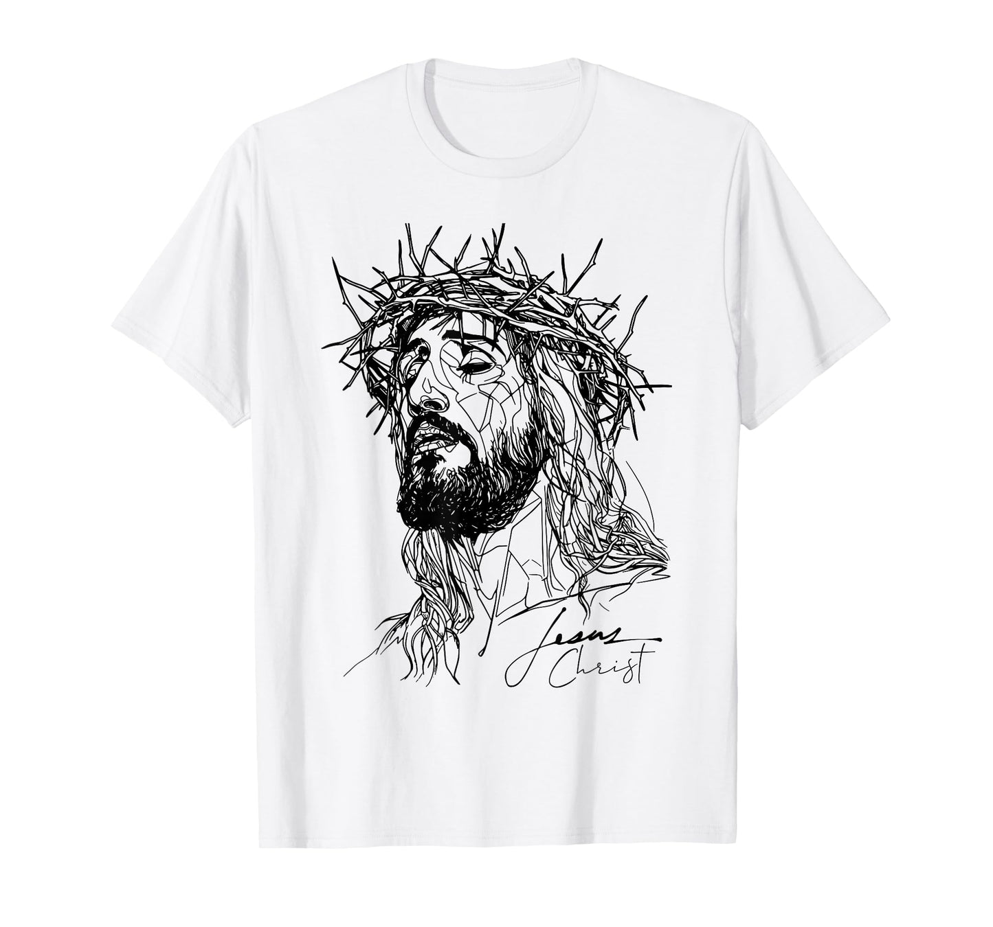 Jesus thorn crown - Jesus line drawing artwork T-Shirt