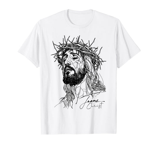 Jesus thorn crown - Jesus line drawing artwork T-Shirt