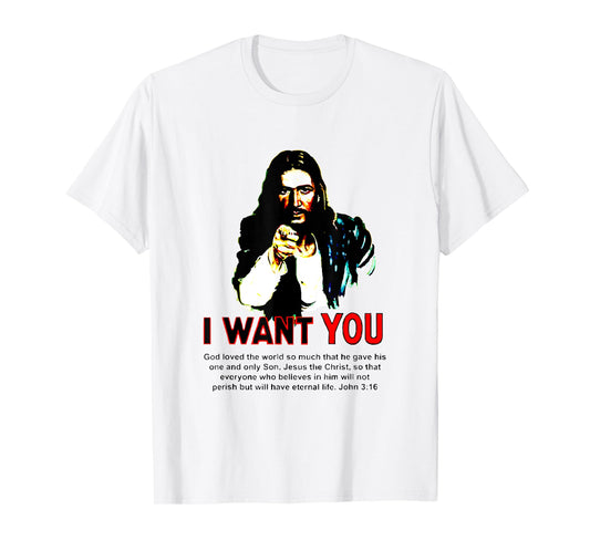Jesus I Want You Uncle Sam Army Poster T-Shirt