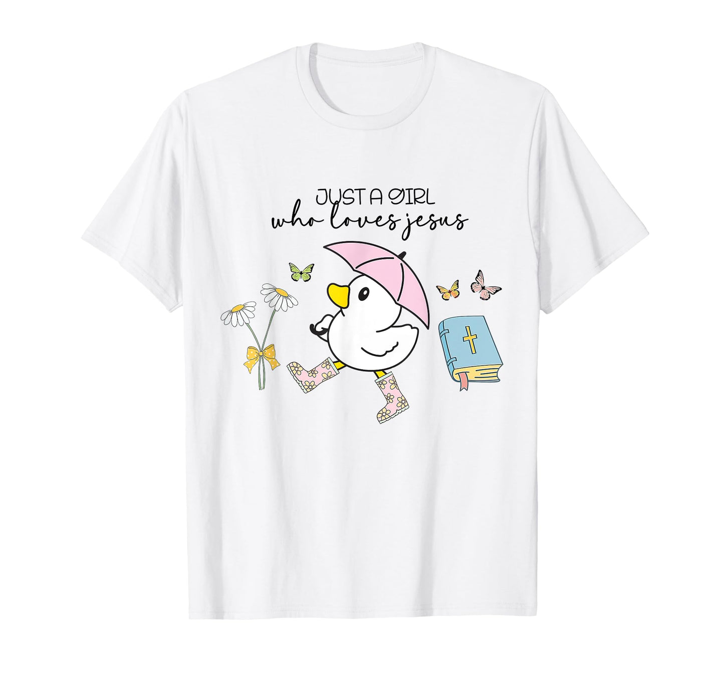 Just a Girl Who Loves Jesus Christian Religious Easter Day T-Shirt