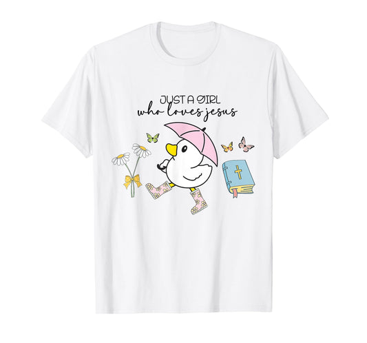 Just a Girl Who Loves Jesus Christian Religious Easter Day T-Shirt
