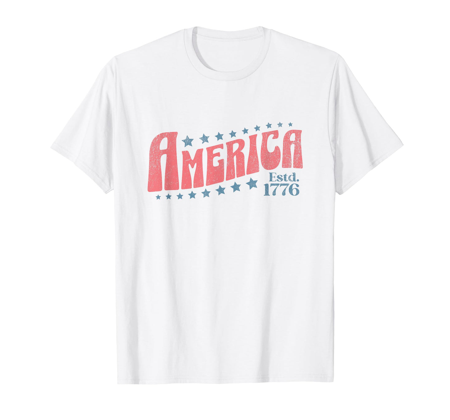 Vintage America Patriotic Estd 1776 Cute Womens 4th of July T-Shirt