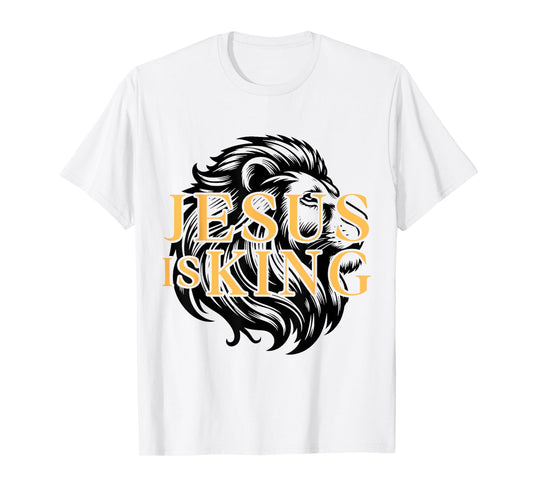 Jesus Is King Christian Lion Graphic T-Shirt