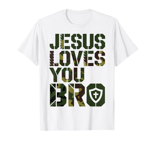 Men Jesus Loves You Bro Funny Christian Boy Godson Toddler T-Shirt