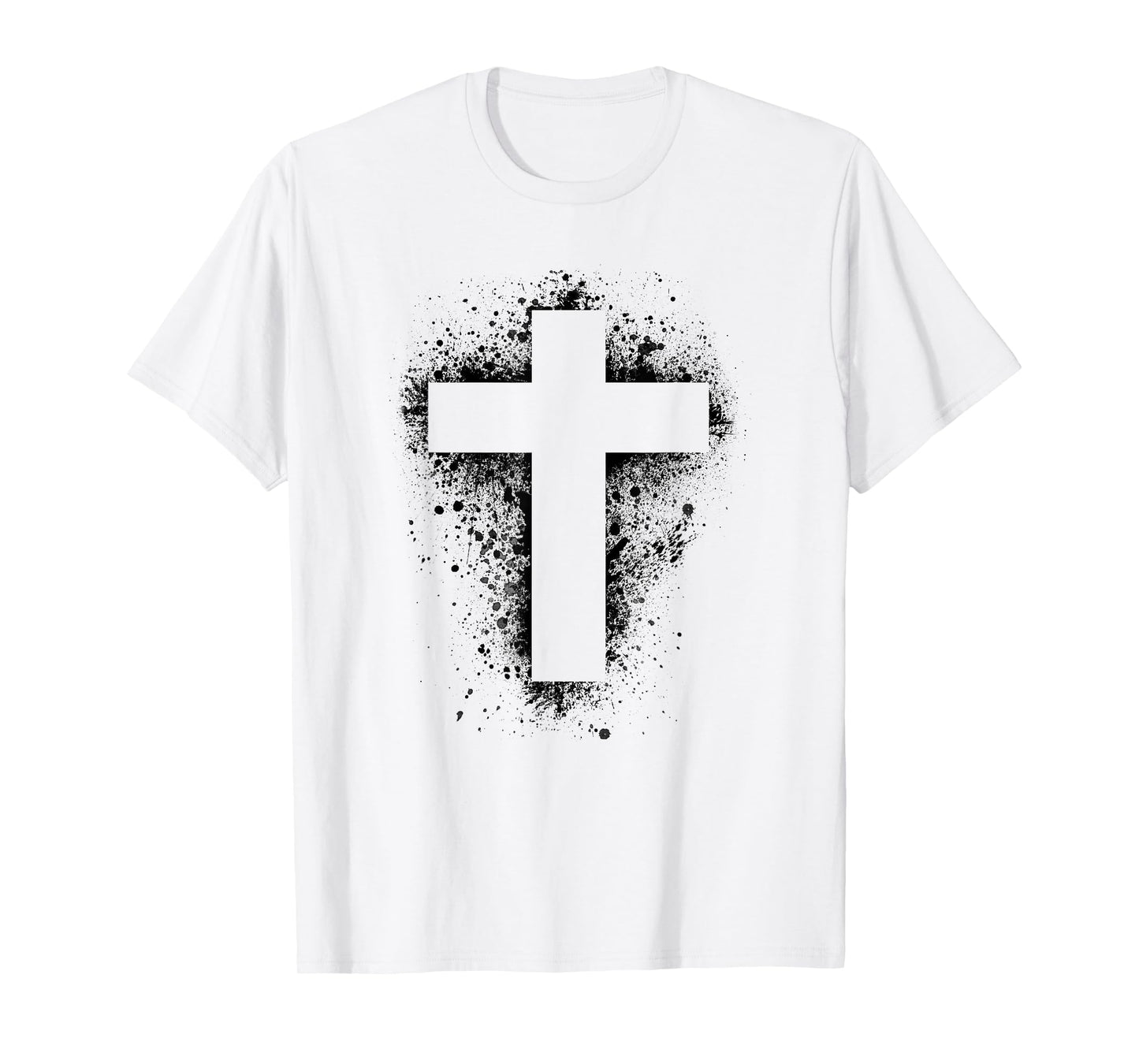 Paint Splatter, Distressed Crucifix t-shirt, cross, church T-Shirt
