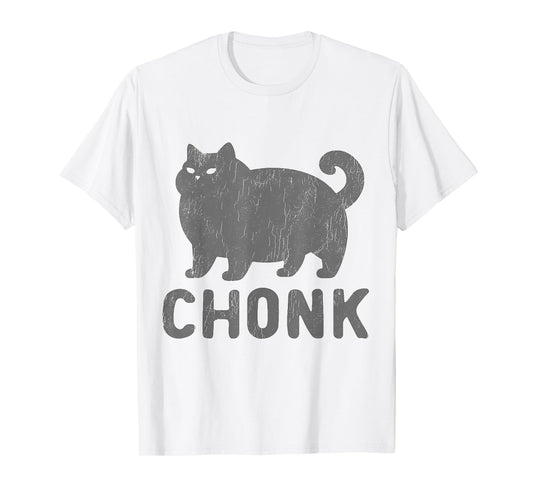 Chunk Black Cat Chubby Funny Chonky Meme Animal Cats Lover Men Women T-Shirt