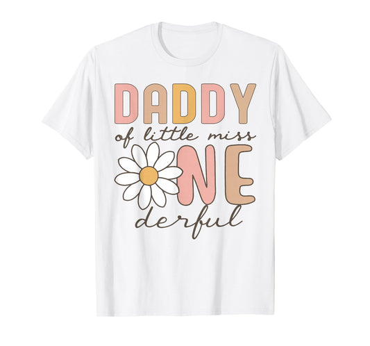Daddy of Little Miss Onederful First Birthday Daisy Family T-Shirt