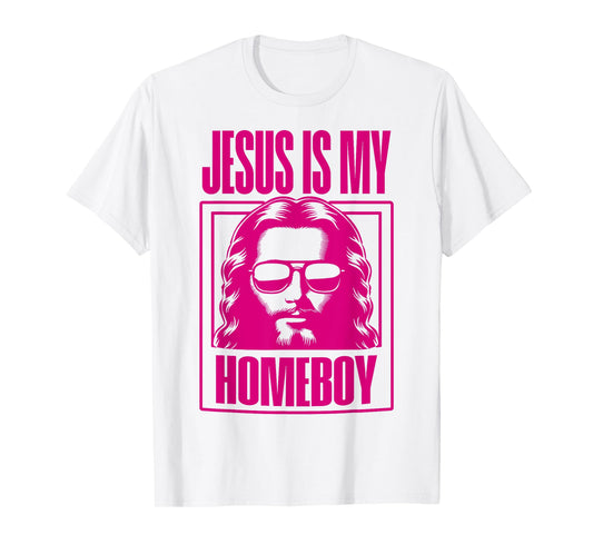 Cool Christian Faith Apparel Jesus Is My Homeboy Unisex-Adult Christian Theme T-Shirt Blue Small Modern Printed Round Neck Short Sleeve T-Shirt